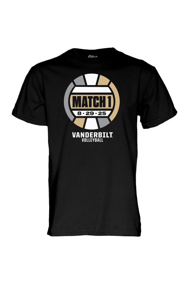Unisex Blue 84 Black Vanderbilt Commodores Inaugural Volleyball Match T-Shirt, Alternate, color, Black