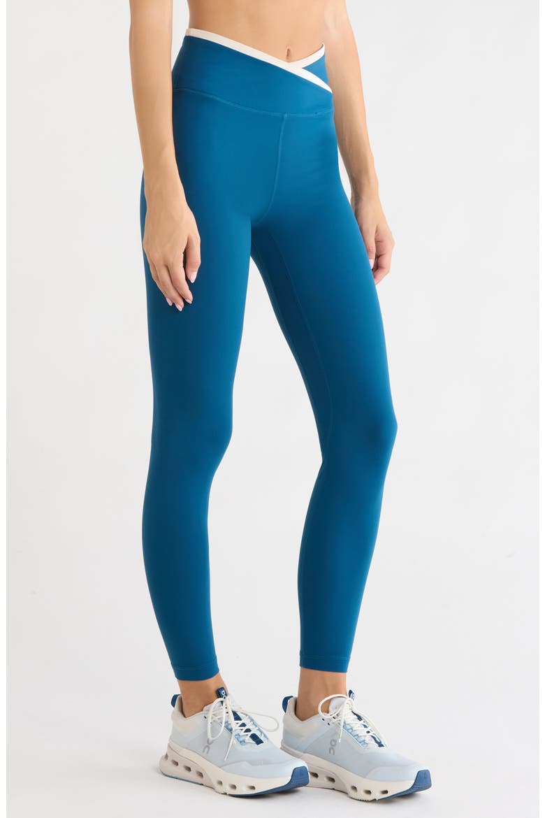 Cloud High Waist Crossover Leggings, Alternate, color, SAILOR BLUE/ VANILLA