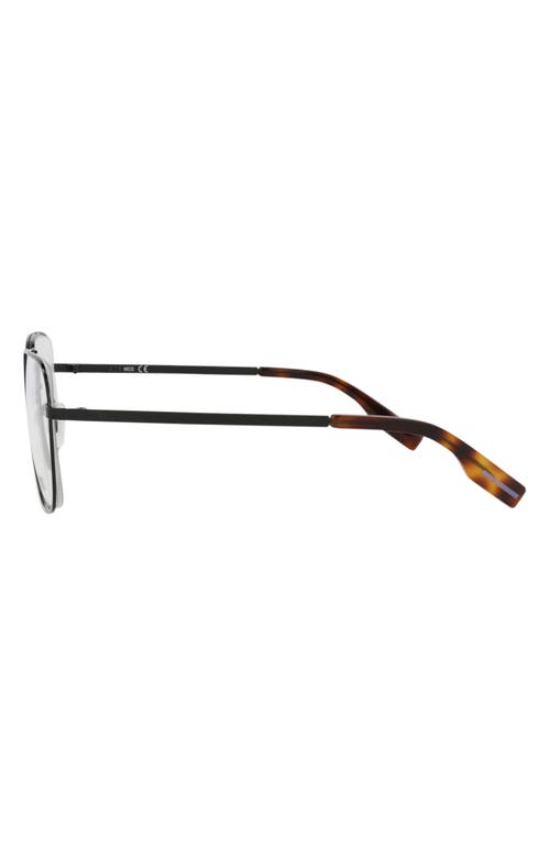 Alexander Mcqueen Mcqueen 52mm Square Optical Glasses In Black Black Transparent