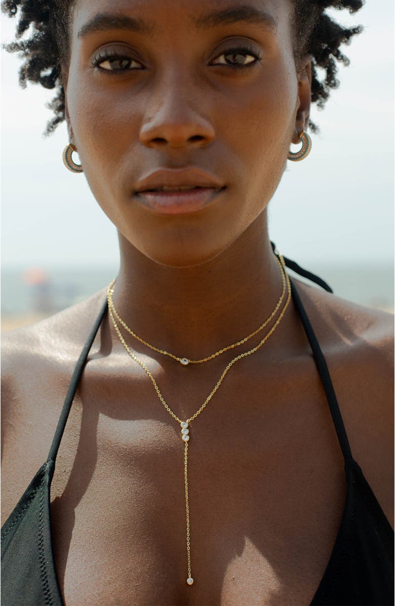 BEN ONI Bezel CZ Lariat Necklace, Alternate, color, 