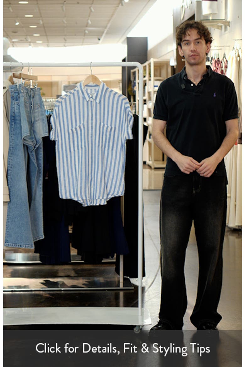 Cito Stripe Short Sleeve Linen Blend Button-Up Shirt video