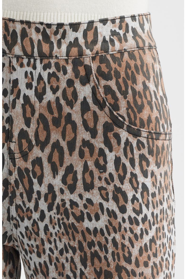 Ultrasoft Leopard Cotton Blend Capri Leggings, Alternate, color, BROWN