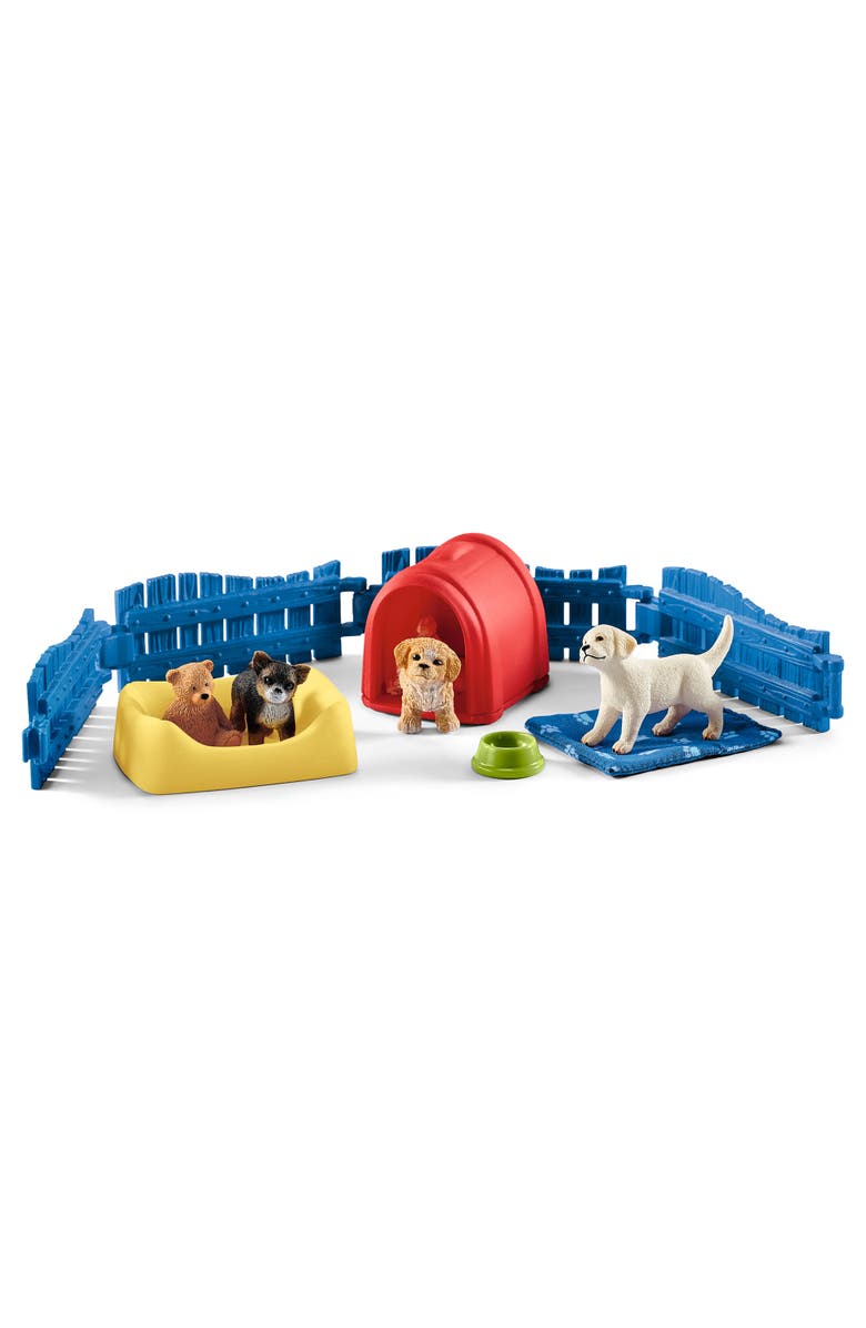 Schleich Farm World Puppy Pen, Animal Figurine Playset, Main, color, Multicolored
