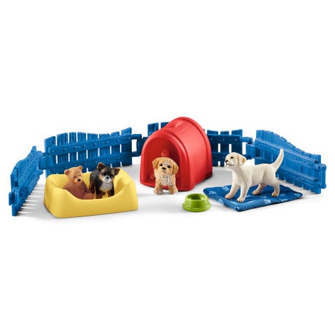 Farm World Puppy Pen, Animal Figurine Playset