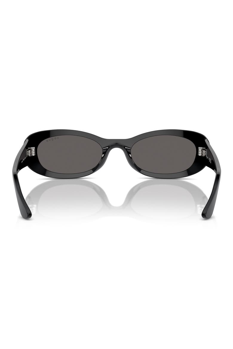 53mm Oval Sunglasses, Alternate, color, BLACK/ BLACK SMOKE