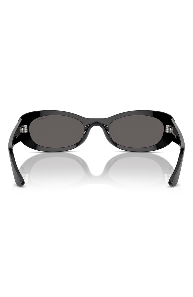 VOGUE 53mm Oval Sunglasses, Alternate, color, Black/ Black Smoke