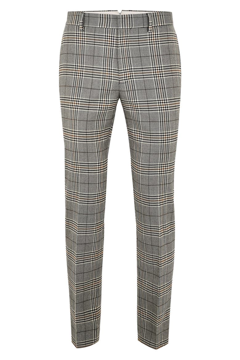 Dapple Check Skinny Trousers, Main, color, STONE MULTI