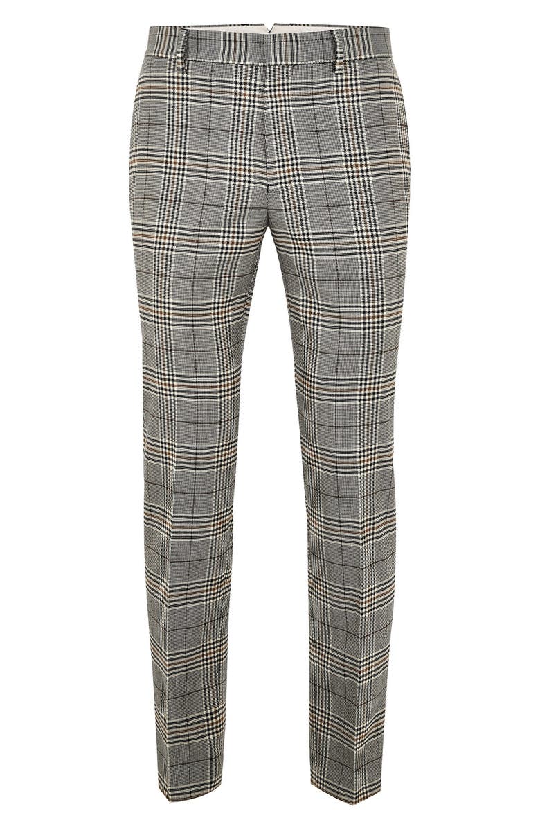Topman Dapple Check Skinny Trousers, Main, color,