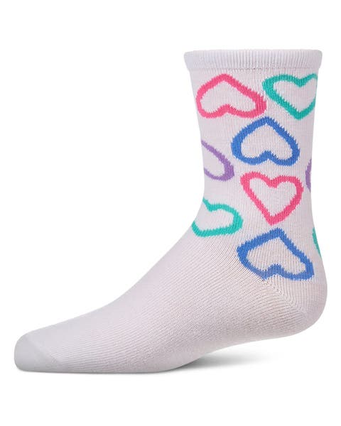 All Over Hearts  Novelty Crew Sock