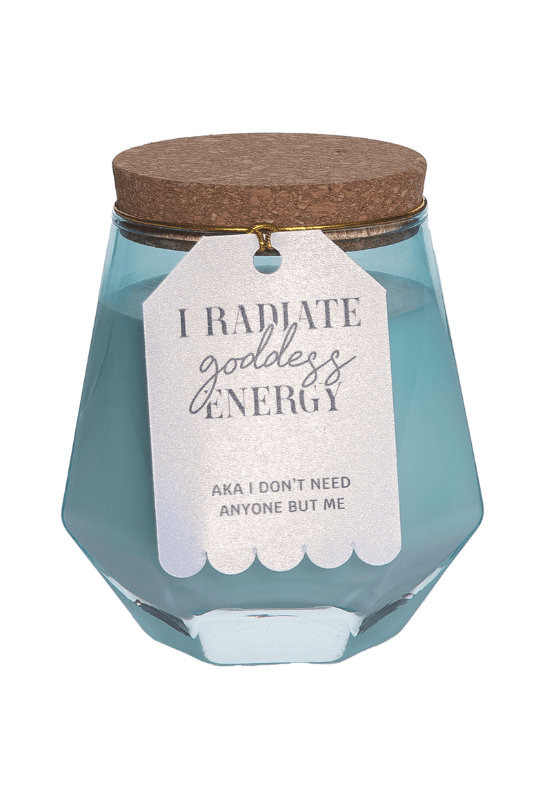 Goddess Energy Blue Geometric Candle Wax Blue 7.7 oz Burn Time 36, Main, color, Blue