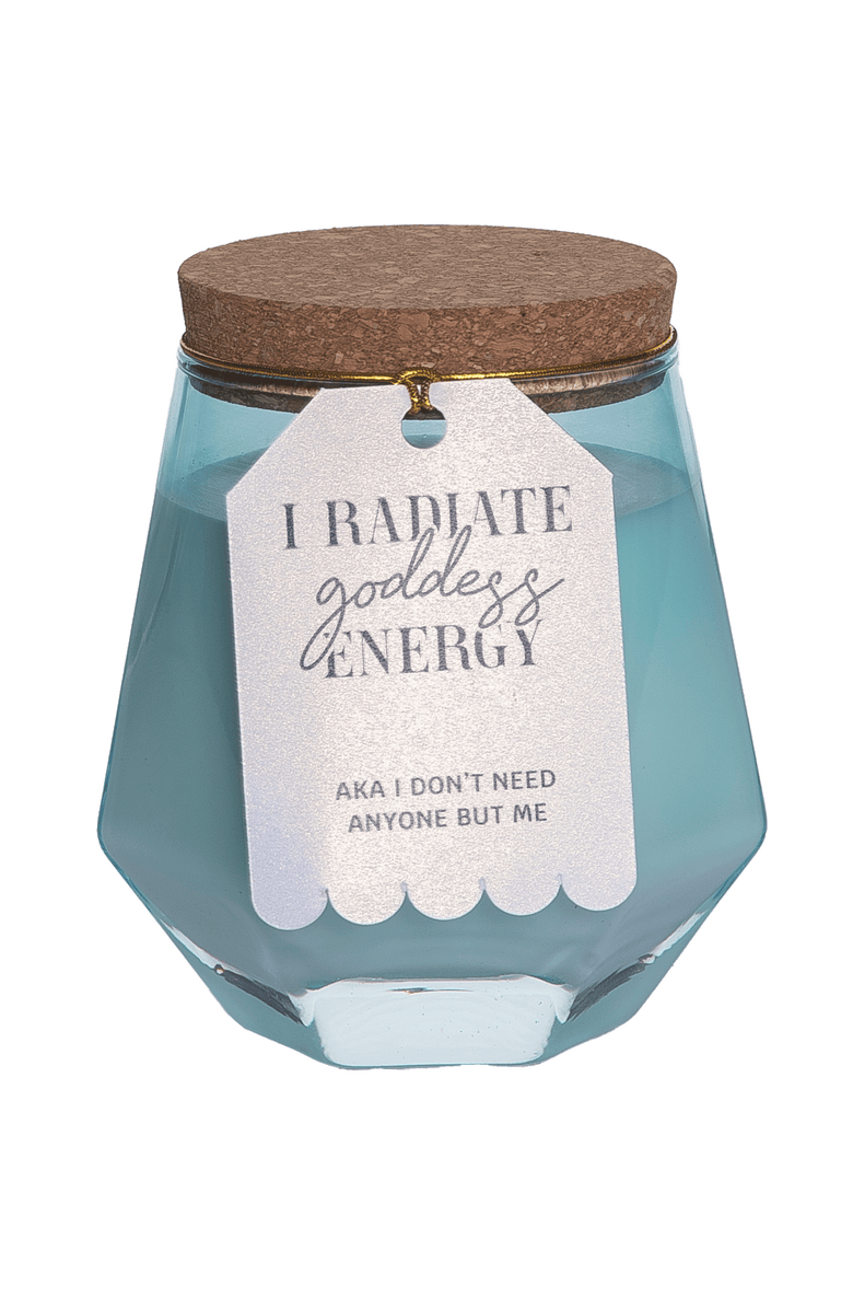 Totalee Gift Goddess Energy Blue Geometric Candle Wax Blue 7.7 oz Burn Time 36, Main, color, Blue