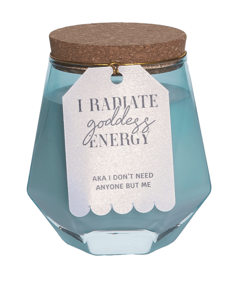 Goddess Energy Blue Geometric Candle Wax Blue 7.7 oz Burn Time 36