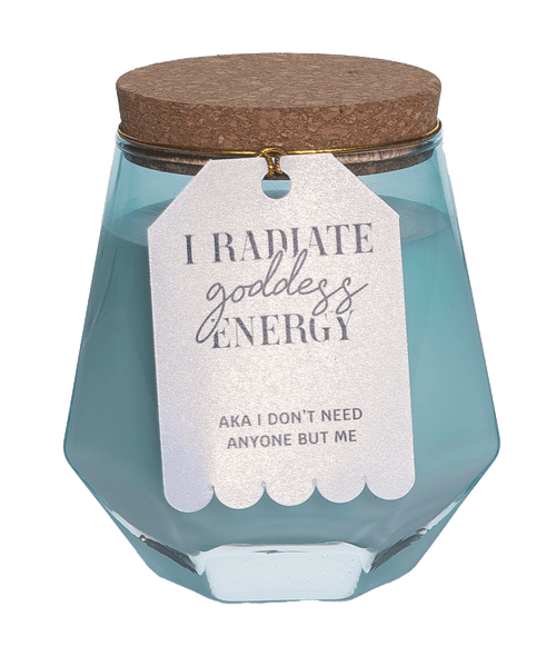 Totalee Gift Goddess Energy Blue Geometric Candle Wax Blue 7.7 oz Burn Time 36