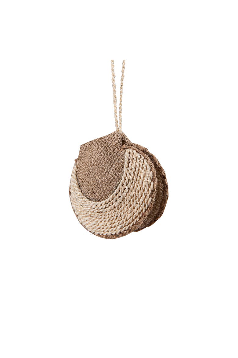 Natural Rope Clam Christmas Xmas Ornament, Main, color, Beige