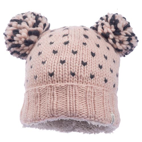Nirvanna Designs Double Pom Kira Hat In Pink Quartz