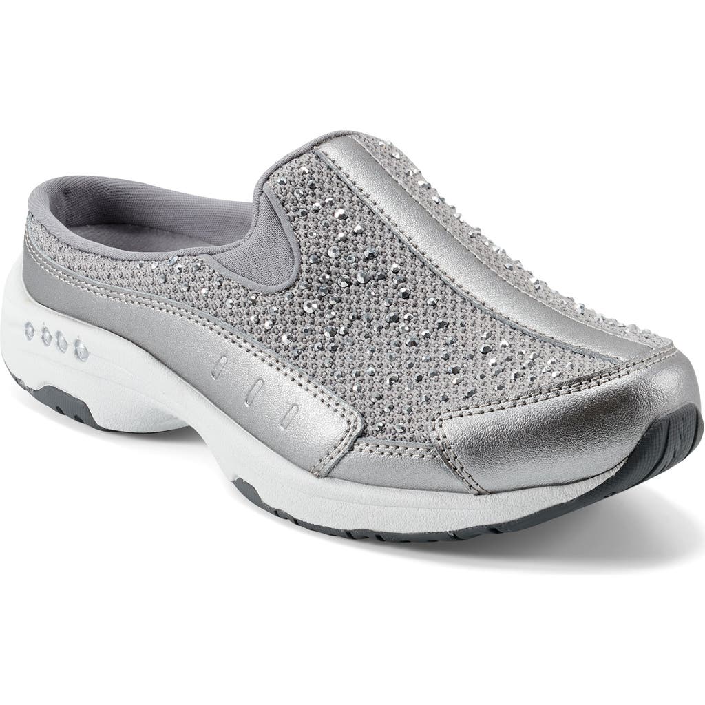 Easy Spirit Travel Sparkle Clog In Medium Gray