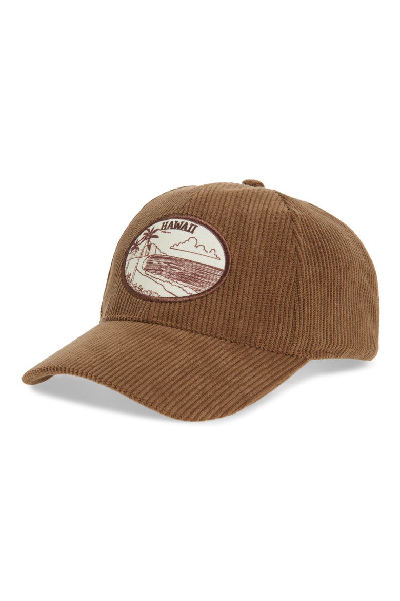 Corduroy Baseball Cap, Main, color, BROWN- HAWAII