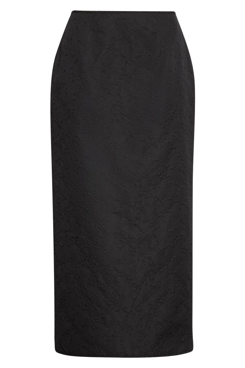 Uka Cotton Blend Matelassé Skirt, Alternate, color, BLACK