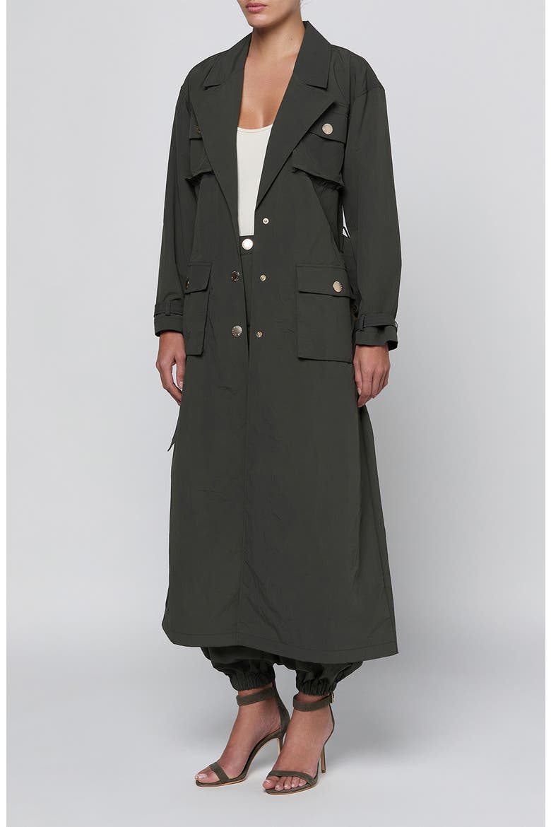 Axel Windbreaker Trench Coat, Alternate, color, ASH OLIVE