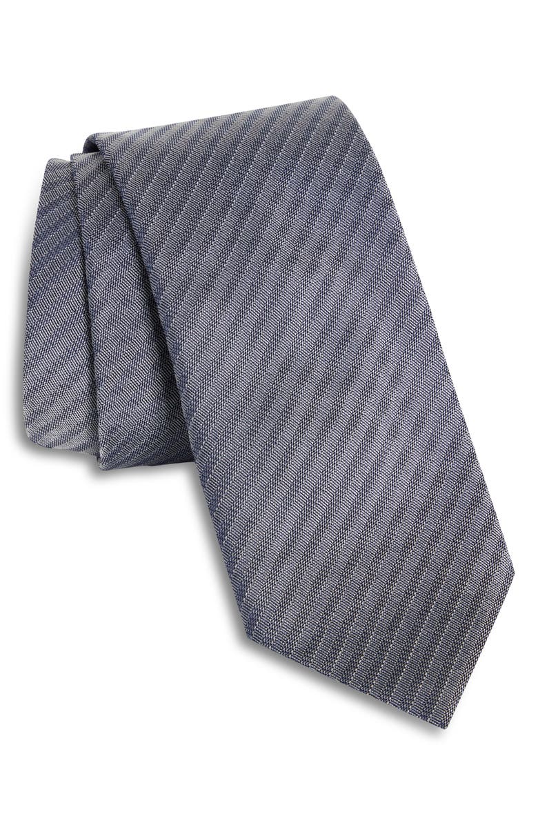 ZEGNA TIES Textured Stripe Silk Tie, Main, color, 