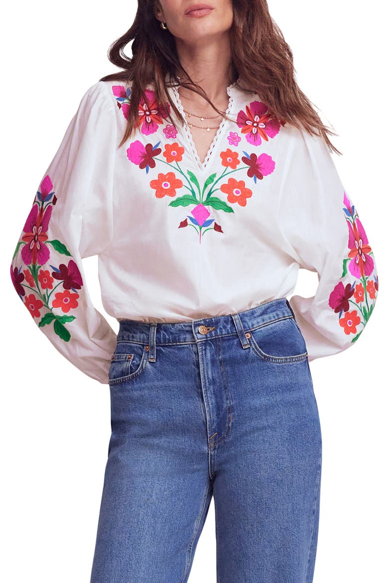 Embroidered Floral Dolman Sleeve Top, Main, color, PLACEMENT FLORAL EMBROIDERY