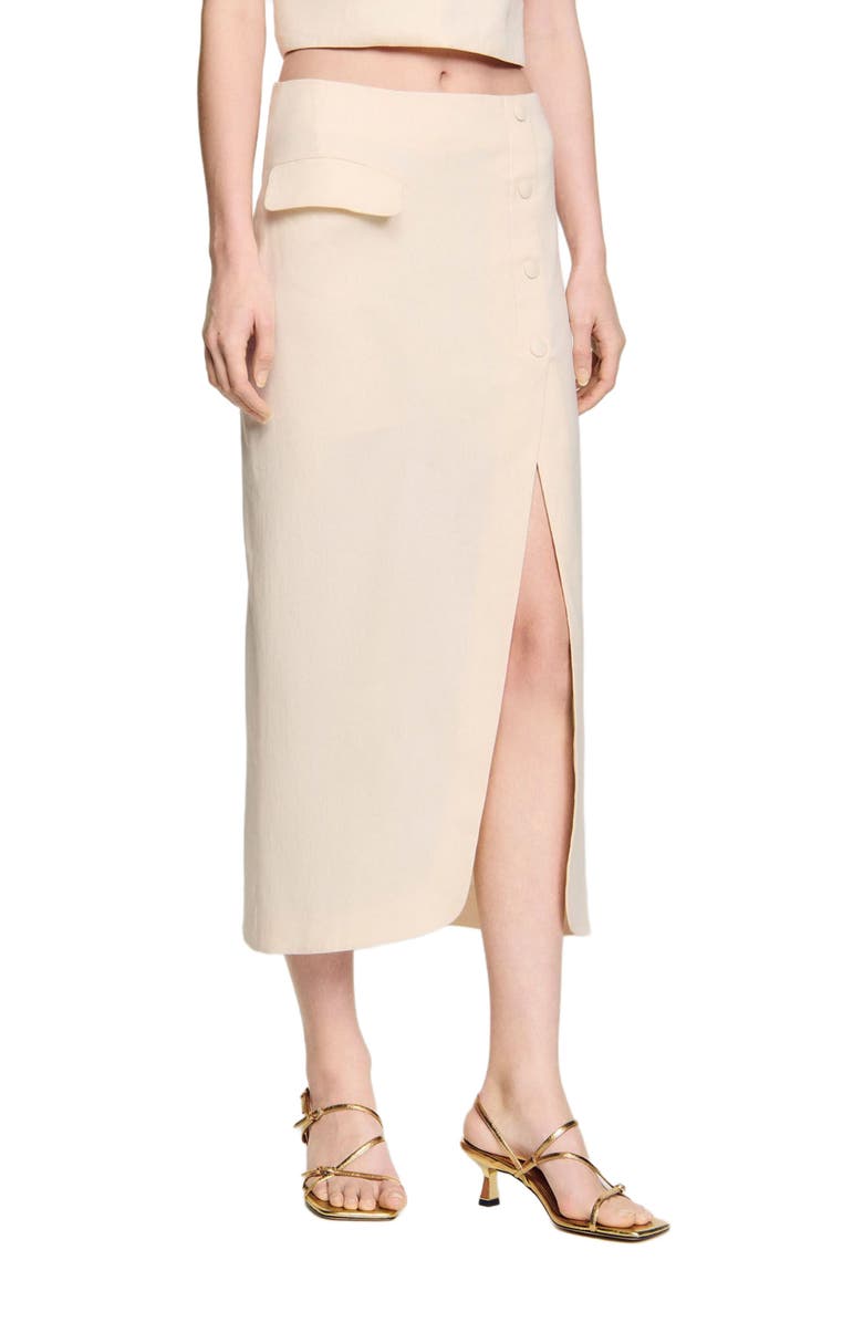 SANDRO Long slit skirt, Main, color,