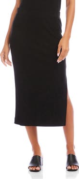 Karen Kane Rib Side Slit Midi Skirt