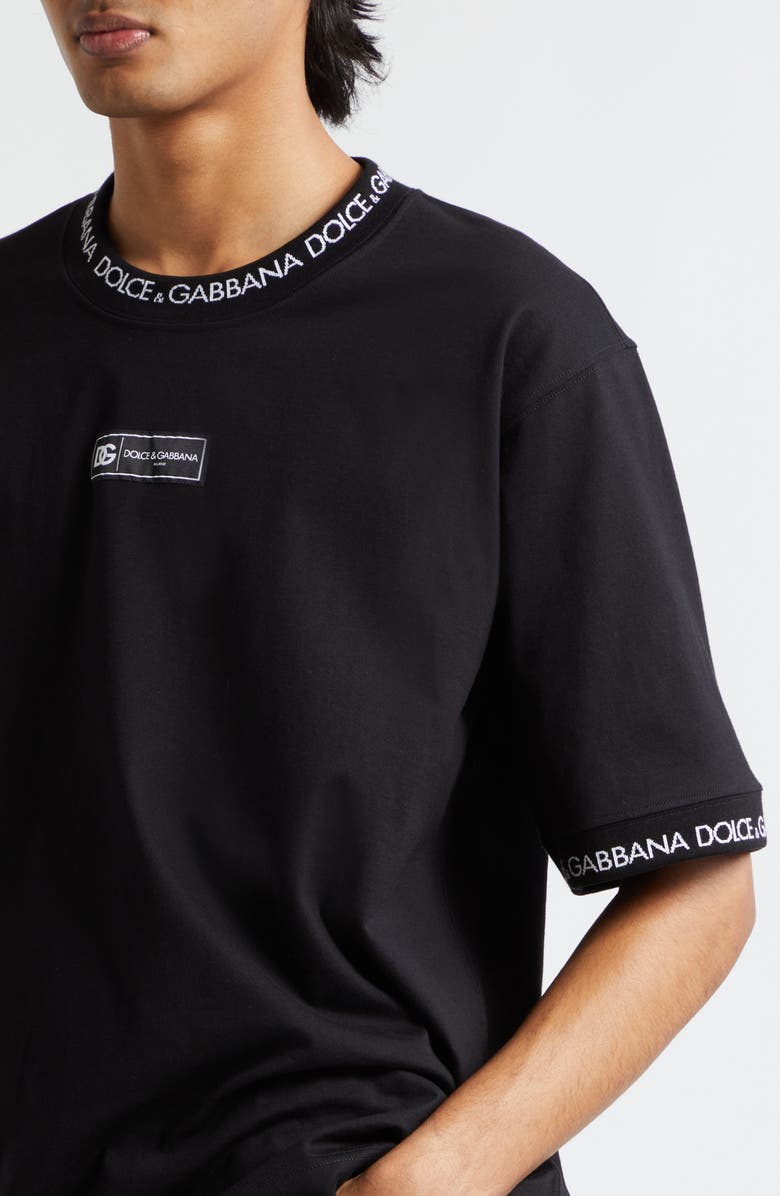 Dolce&Gabbana Logo Tape Oversize T-Shirt, Alternate, color, 