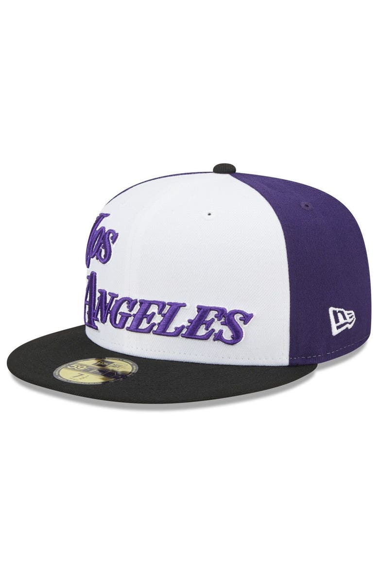 Men's New Era  Black Los Angeles Lakers 2022/23 City Edition Official 59FIFTY Fitted Hat, Main, color, Black