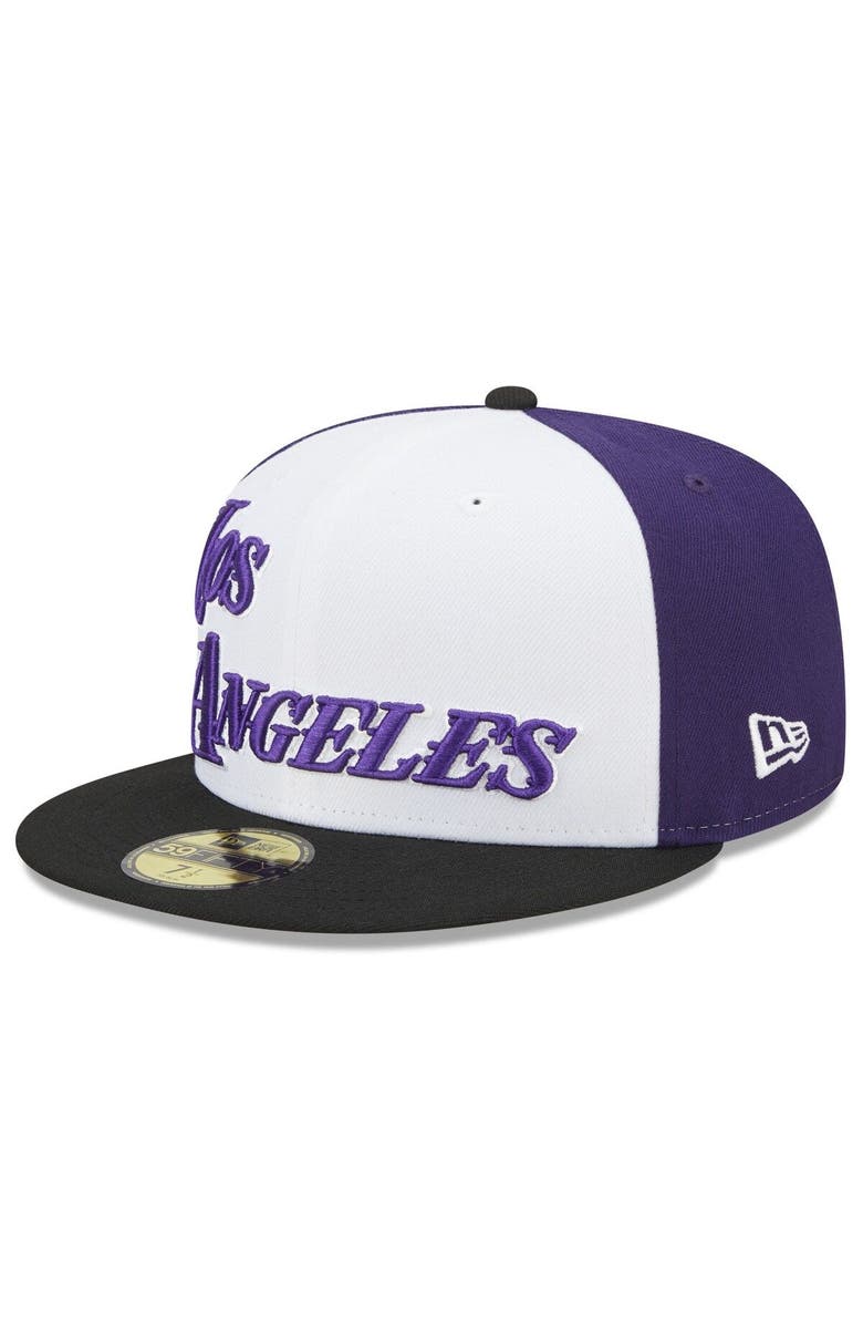 New Era Men's New Era  Black Los Angeles Lakers 2022/23 City Edition Official 59FIFTY Fitted Hat, Main, color, 
