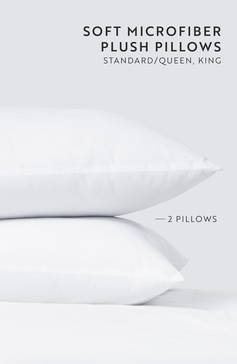 HOMESPUN Good Plush Set of 2 Pillows, Alternate, color, White