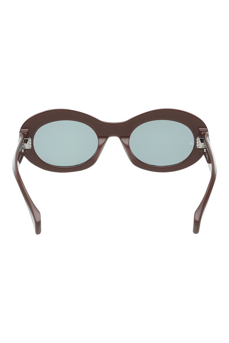 51mm Oval Sunglasses, Alternate, color, SHINY CAPPUCCINO/ GREEN LENSES