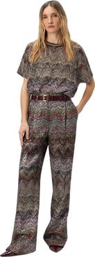 Missoni Wide Leg Pants With Zigzag Pattern
