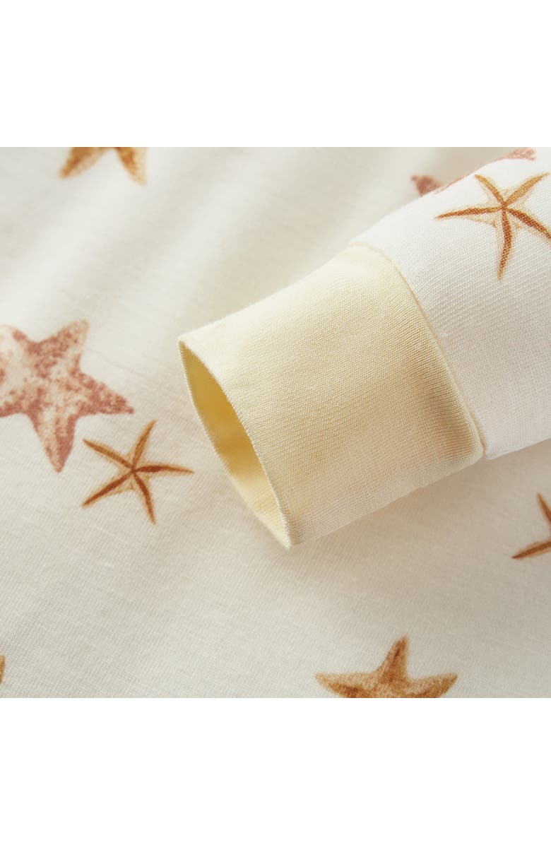 Milkbarn Luxe Stretch Zipper Pajama, Alternate, color, Starfish Dreams