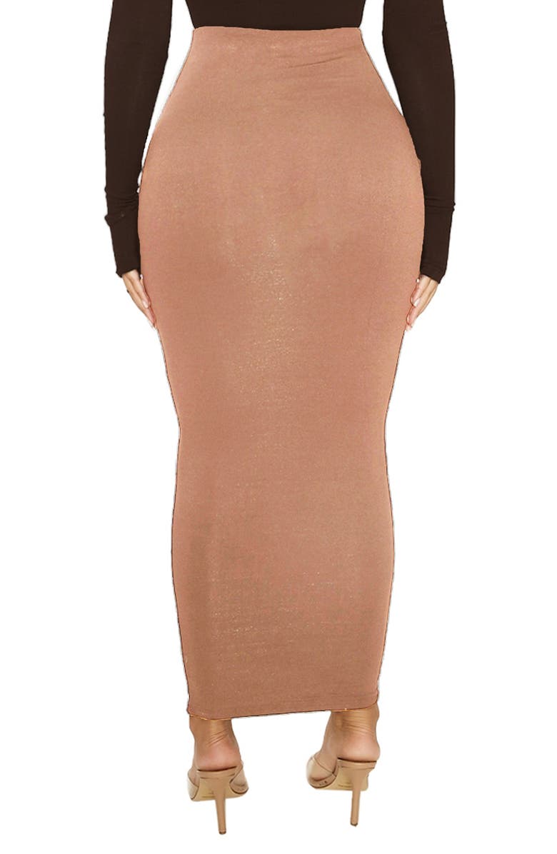 Naked Wardrobe Hourglass Midi Skirt, Alternate, color, Coco