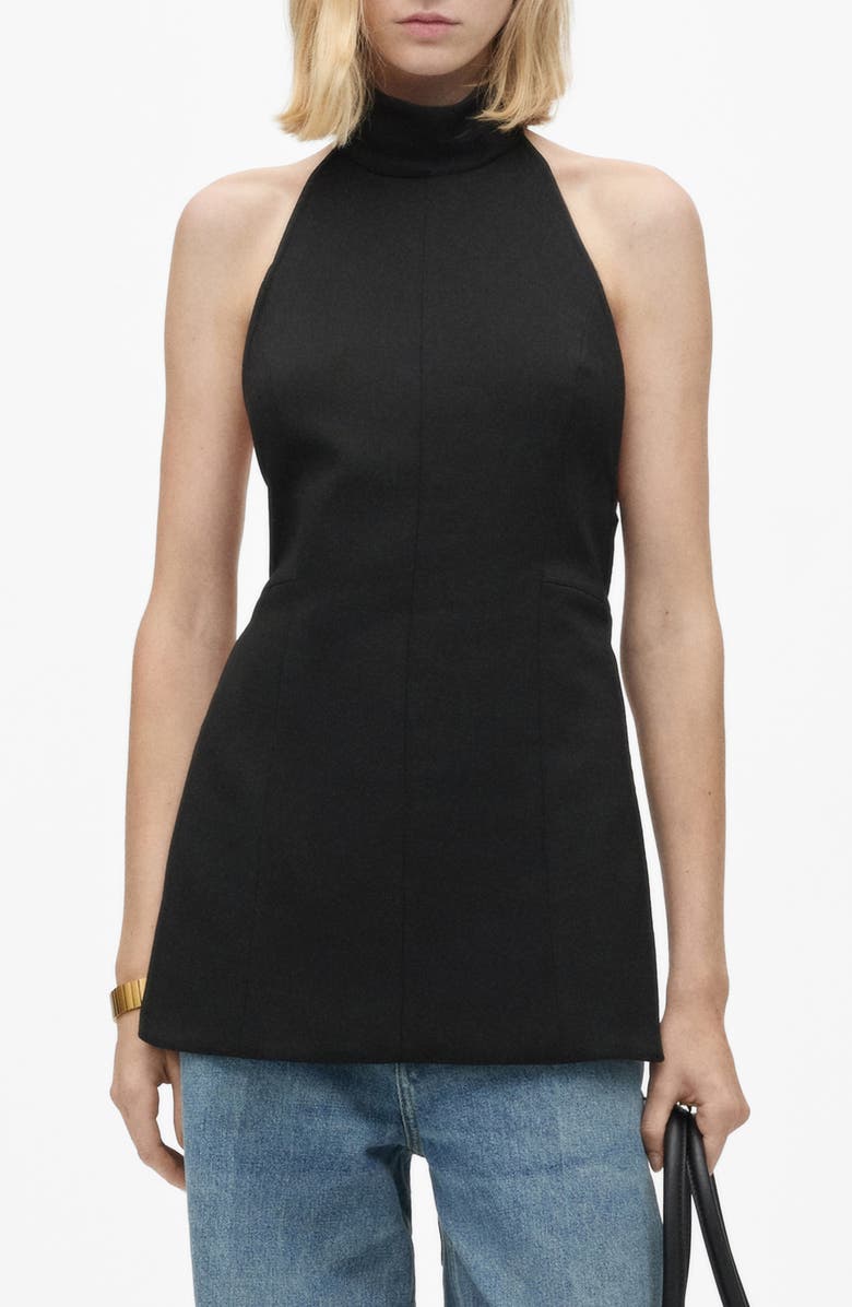 MANGO Open Back Halter Top, Main, color,