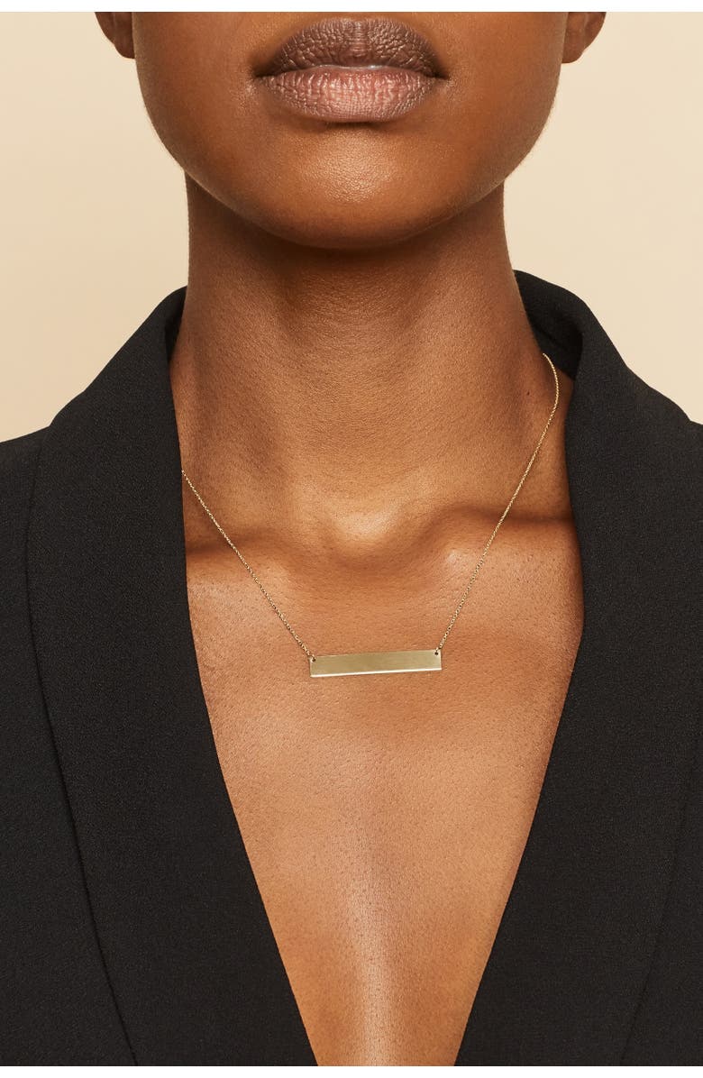 Oradina 10K Gold Brooklyn Bar Necklace, Alternate, color, White Gold