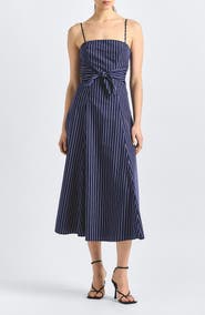 Derek Lam 10 Crosby Zandra Tie Waist Sleeveless Midi Dress