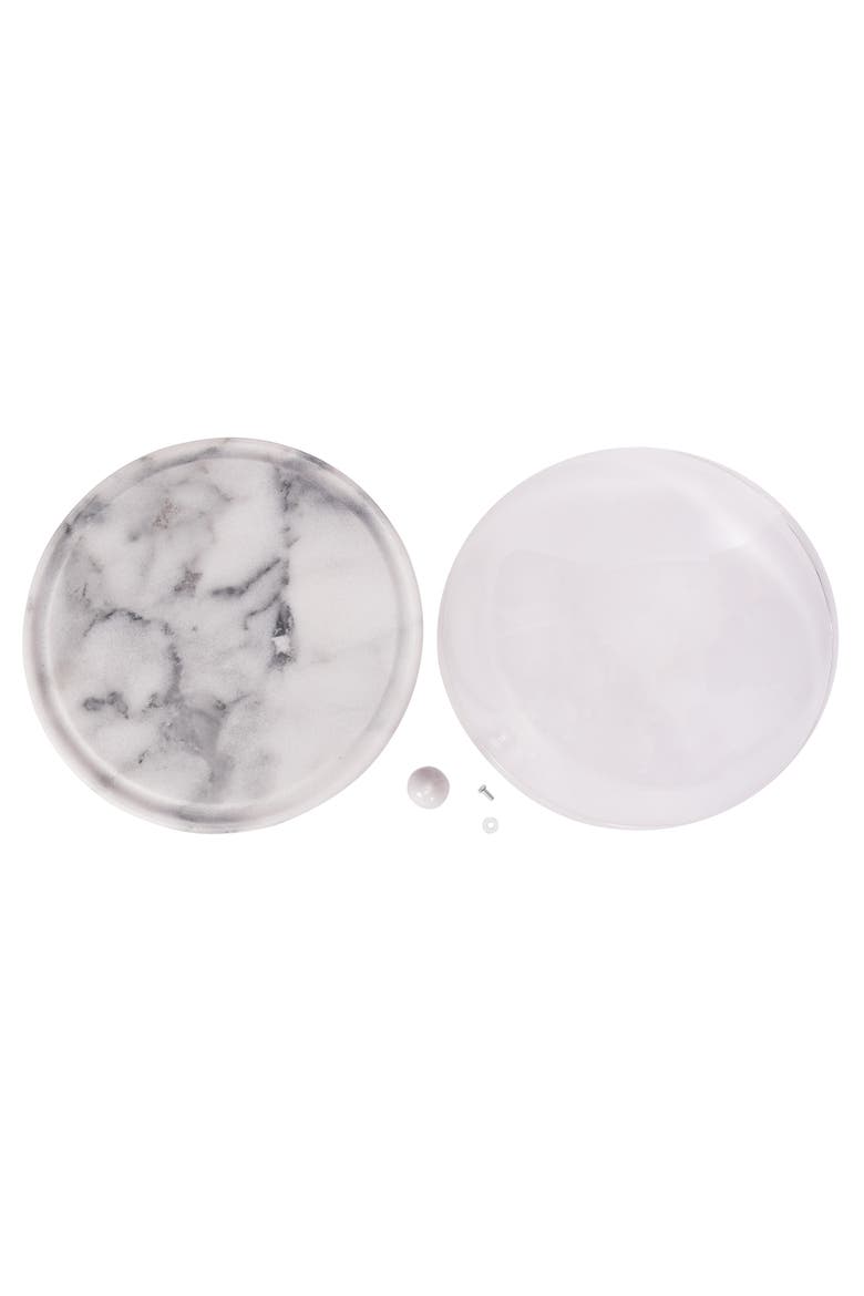 Artifacts Trading Company Marble Plate with Acrylic Dome, Alternate, color, White Matte