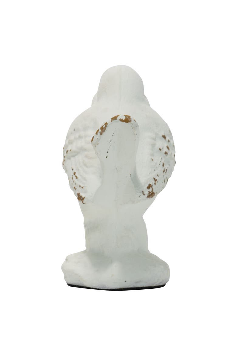 Rustic Antique White Metal Bird Figurine, Alternate, color, White