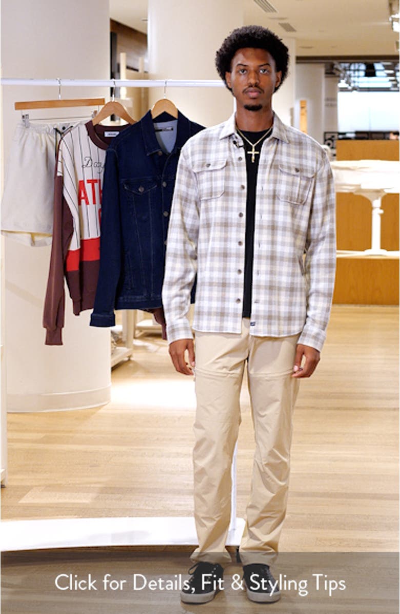 Marcelo Plaid Flannel Knit Button-Up Shirt, sales video thumbnail