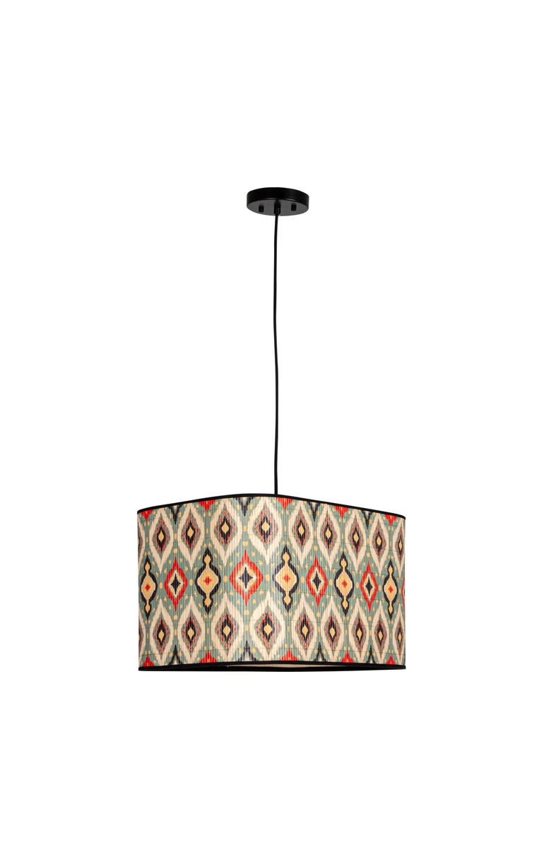 Storied Home 100 Watt Ikat Elegance Pendant Lamp, Main, color, Teal