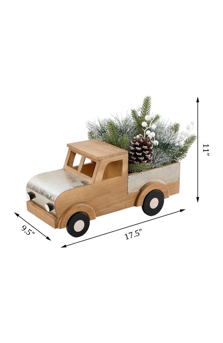 FLORA BUNDA 17" Xmas Mix in Wood Truck, Alternate, color, Natural