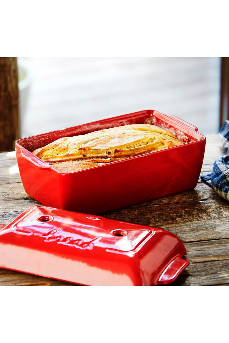 Bread Loaf Baker With Lid, Alternate, color, Burgundy