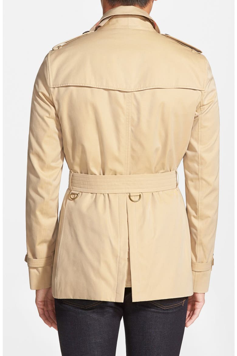 Sandringham Short Double Breasted Trench Coat, Alternate, color, HONEY