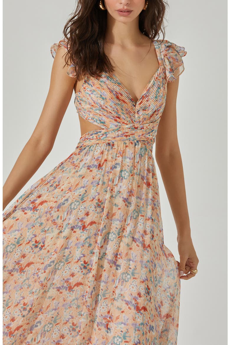 Primrose Floral Maxi Dress, Alternate, color, PEACH MULTI FLORAL