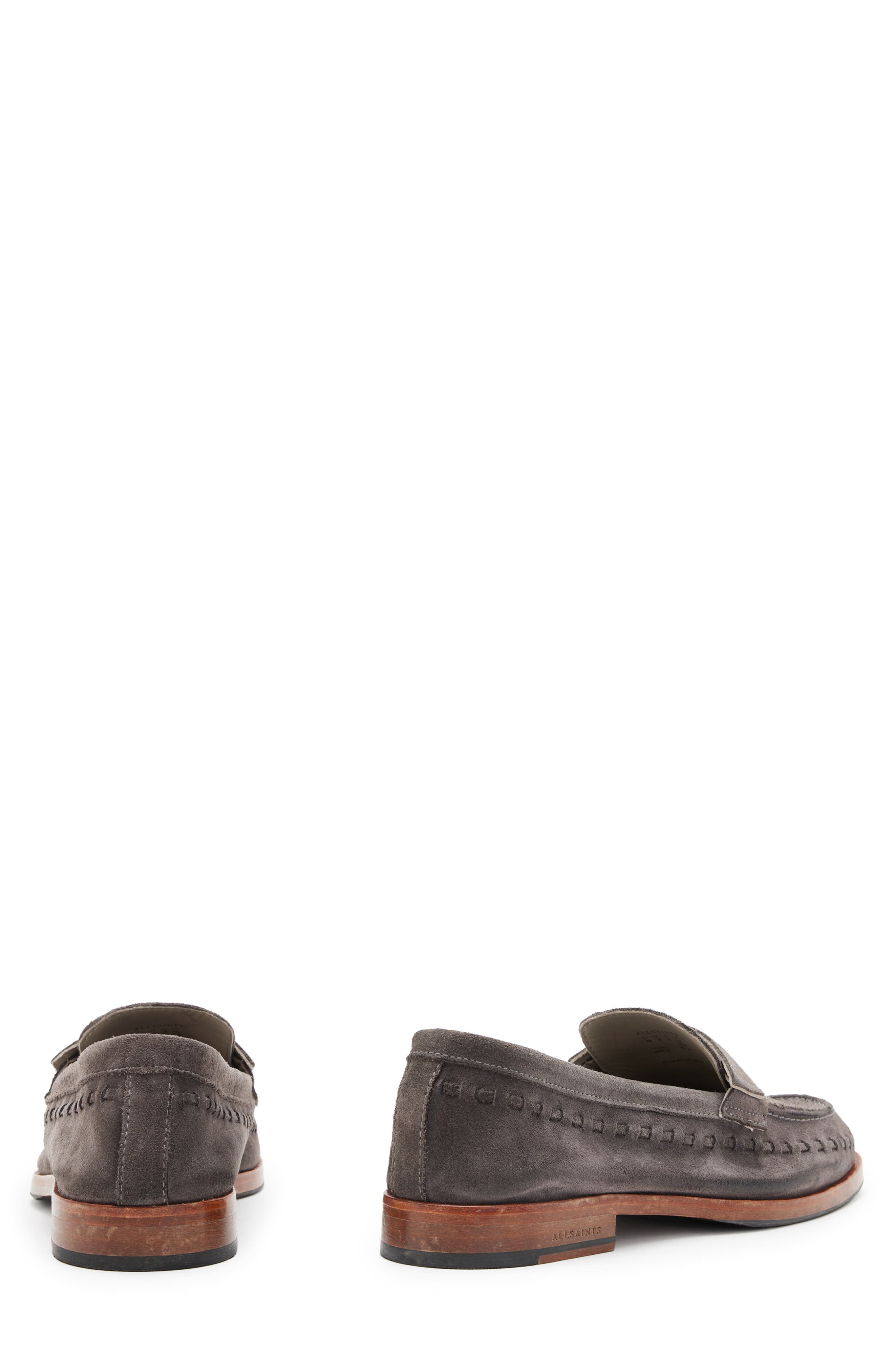 AllSaints Sammy Suede Penny Loafer, Alternate, color, 