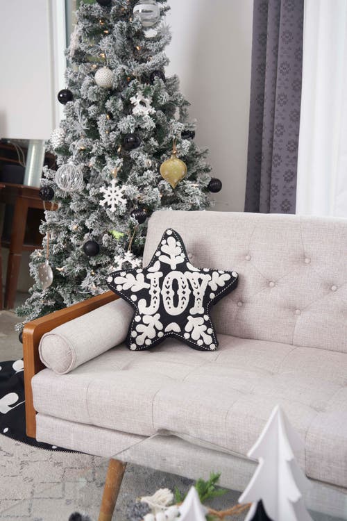 Carol & Frank Onyx Joy Shaped Throw Pillow, 16" X 18" In Black
