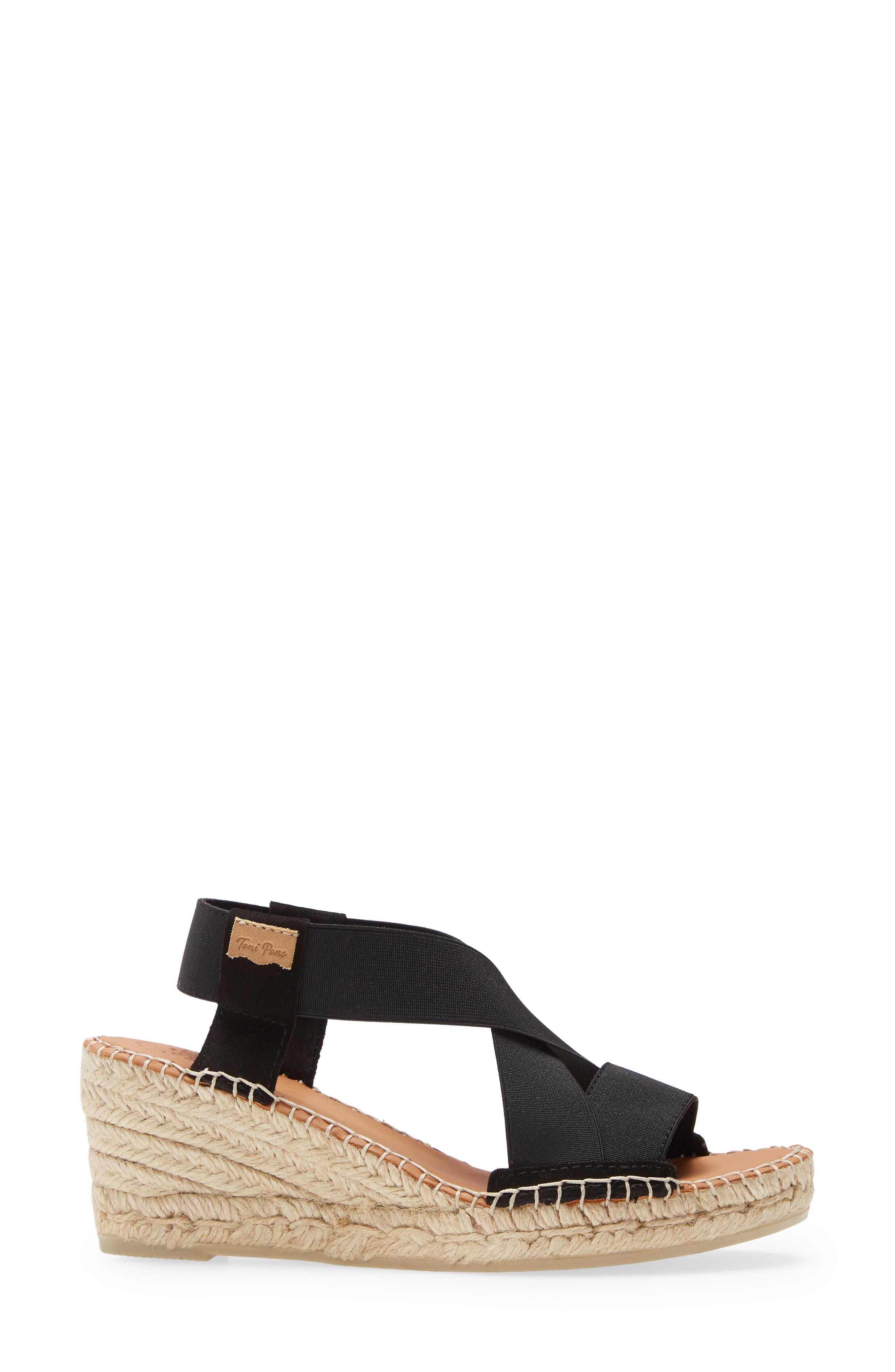 Toni Pons Tina Espadrille Wedge Sandal, Alternate, color, Black Fabric