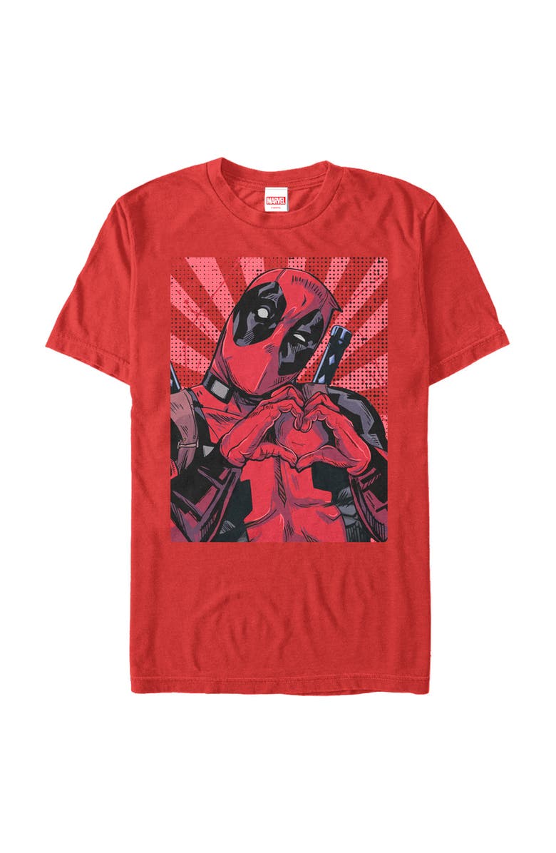 Marvel: Deadpool Men's Marvel Deadpool Deadpool Heart You  Graphic T-Shirt, Alternate, color, Red